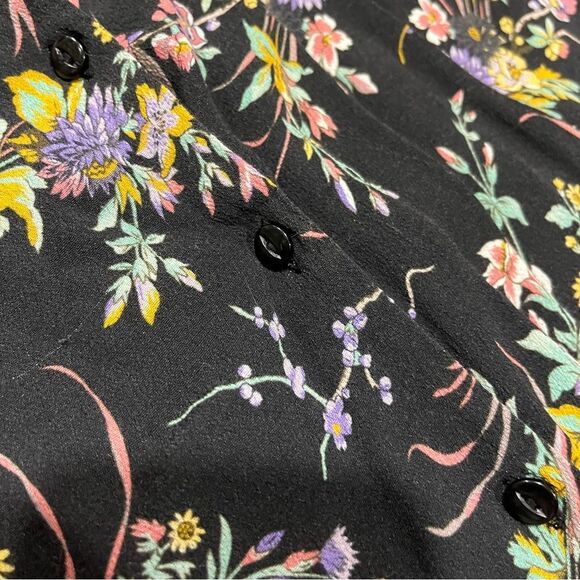 ROLLA'S Halter Button Down Black Dark Floral Maxi Dress - Picture 10 of 10